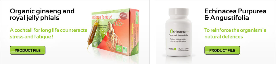 Organic ginseng and royal jelly phials - Echinacea Purpurea & Angustifolia