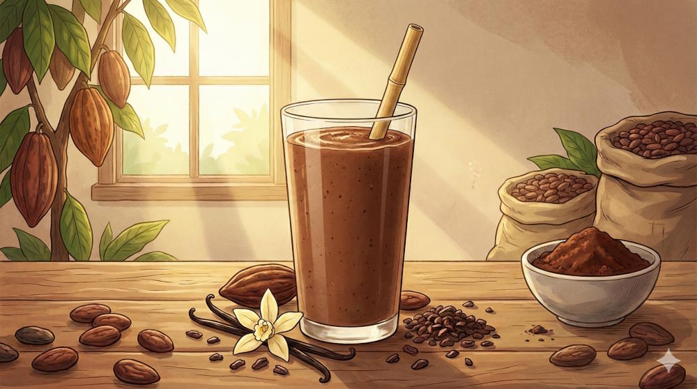 Natural cocoa protein shake
