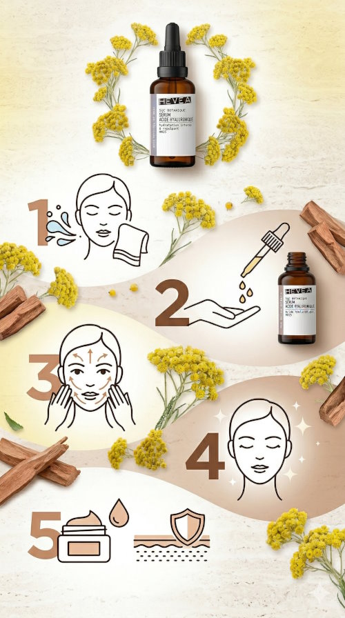 Steps for applying the hyaluronic acid serum